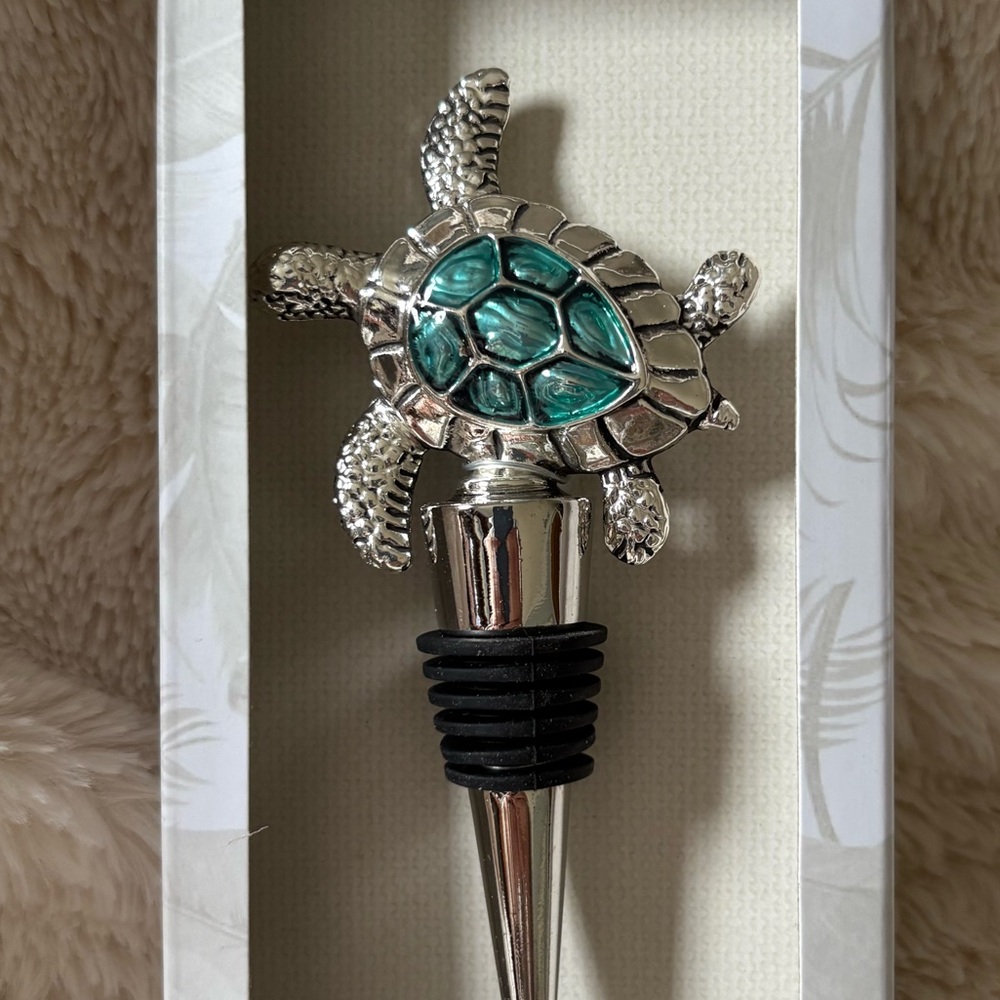 Tommy Bahama Silver and Green Sea Turtle Accent